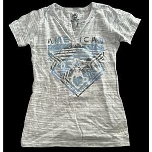 American Fighter By Affliction Women’s Medium Gray Graphic T-Shirt MMA Gymwear